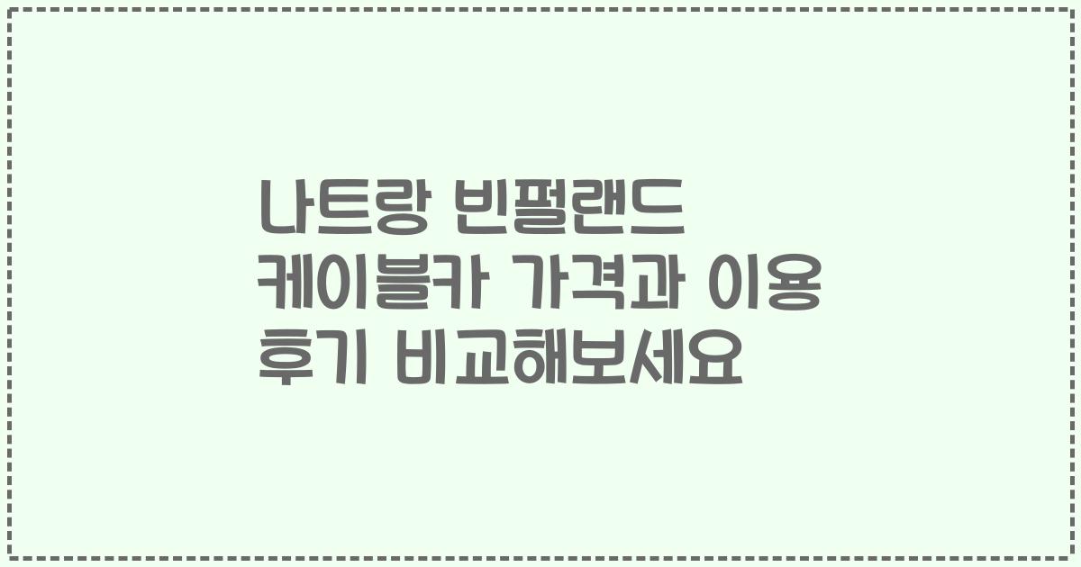 나트랑 빈펄랜드 케이블카 가격과 이용 후기 비교해보세요